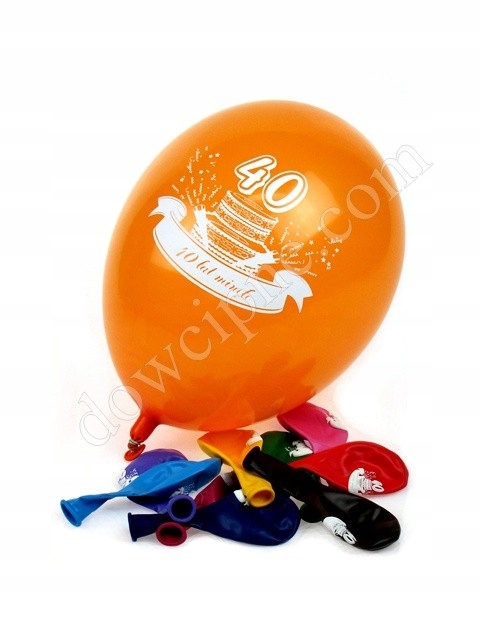 

Balony kolorowe 40 lat na urodziny 10 szt.