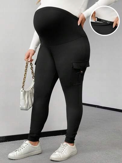 SHEIN PLUS SIZE SPODNIE CIĄŻOWE CZARNE 48 ŁOA Płeć kobieta