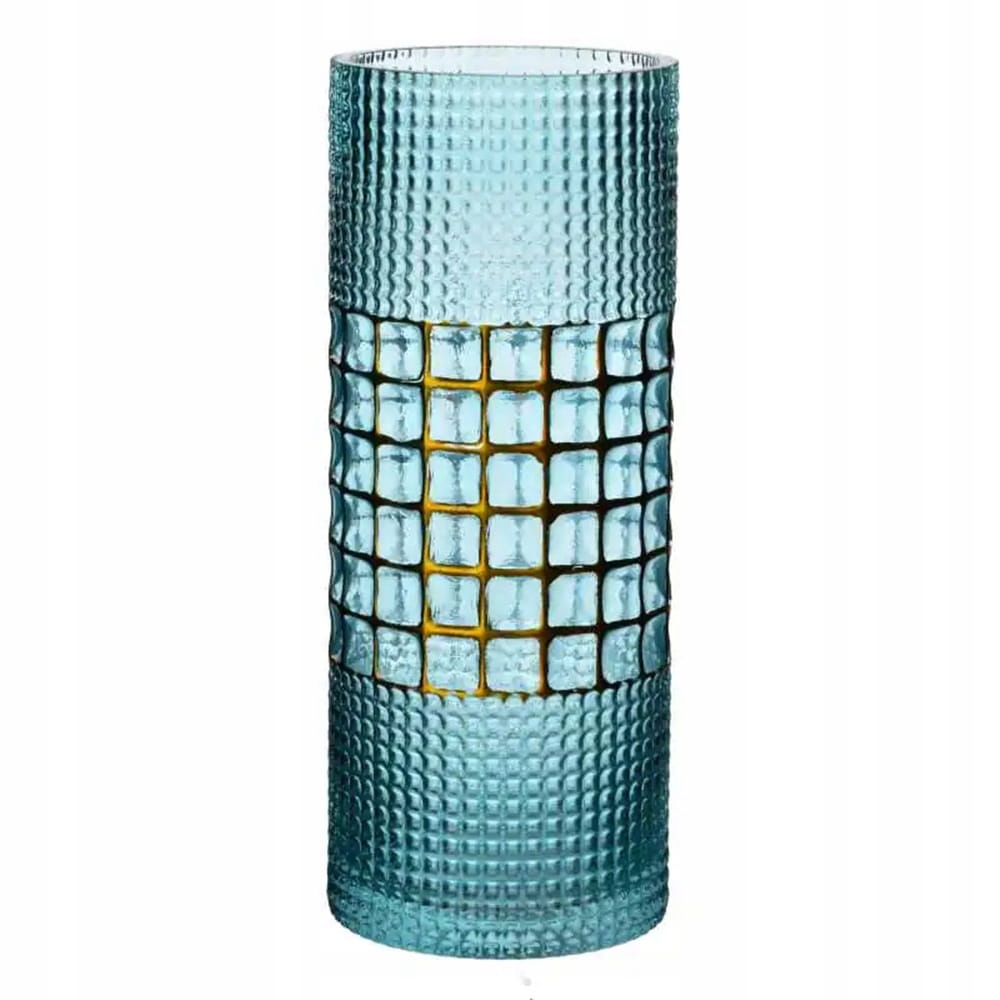 Wazon dekoracyjny szklany Serenite 30 cm Gold Blue