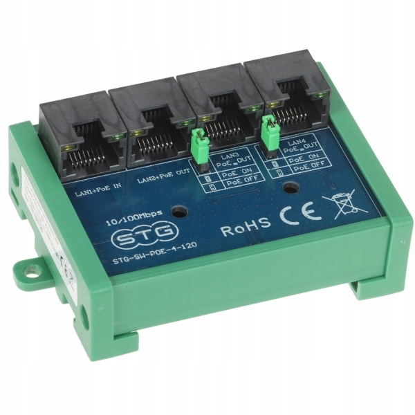 Switch Poe, Extender STG-SW-POE-4-120 4-PORTOWY Stg