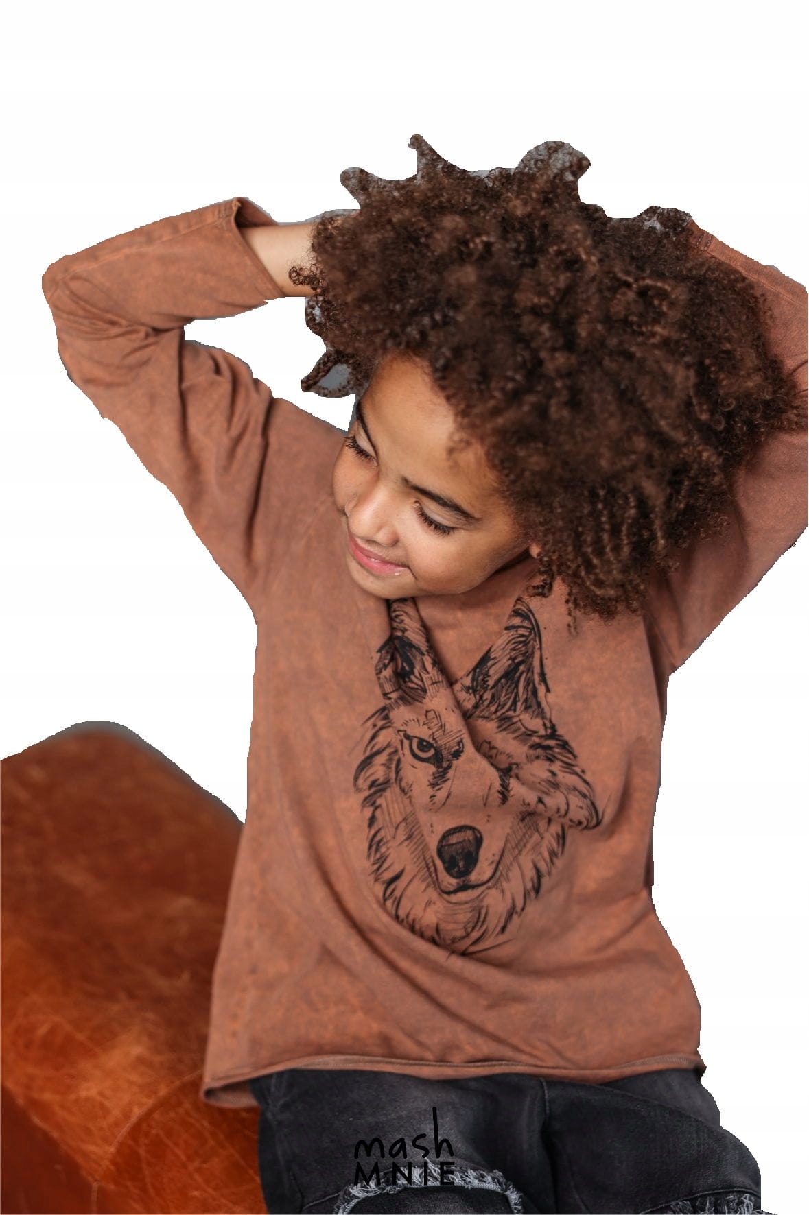 

T-shirt long z wilkiem camel Mash Mnie 152/158