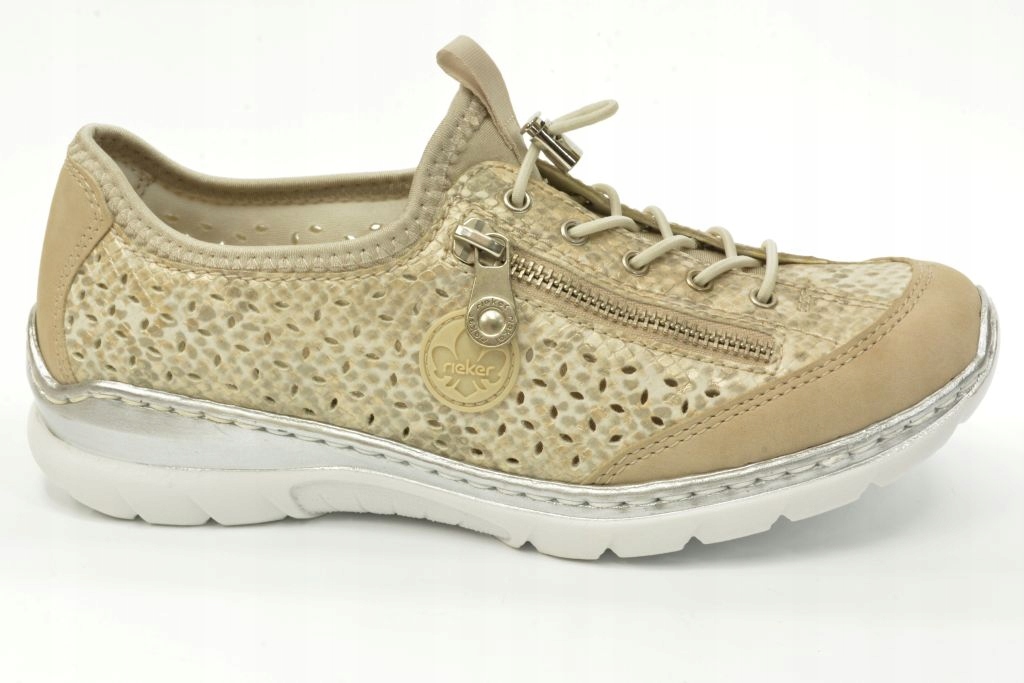 Rieker L3252 dámské polobotky Sneakersy béžové nazouvací Kůže vel. 40