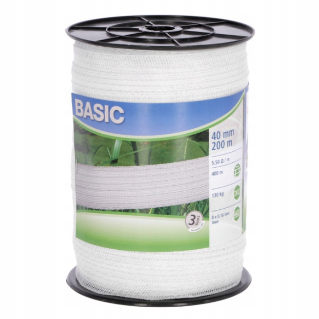 TAŚMA OGRODZENIOWA BASIC , 200 M X 40 MM , KERBL