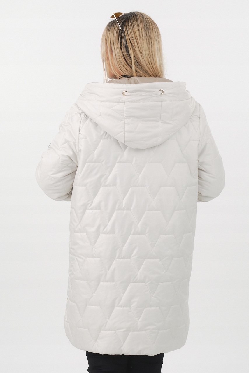DAMSKA KURTKA PRZEJŚCIOWA PIKOWANA Z KAPTUREM DUŻE ROZMIARY ELEGANCKA Rozmiar 50