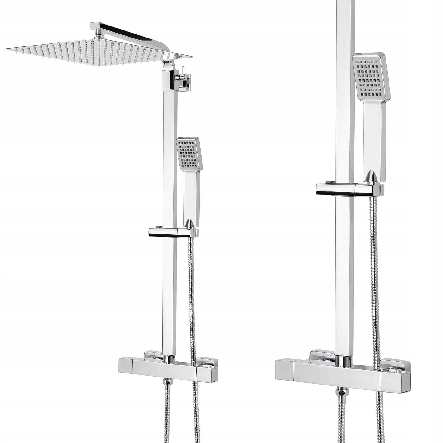 Sprchová Súprava, Sprchový Stĺp, Chrómová Batéria S Termostatom, Nástenná