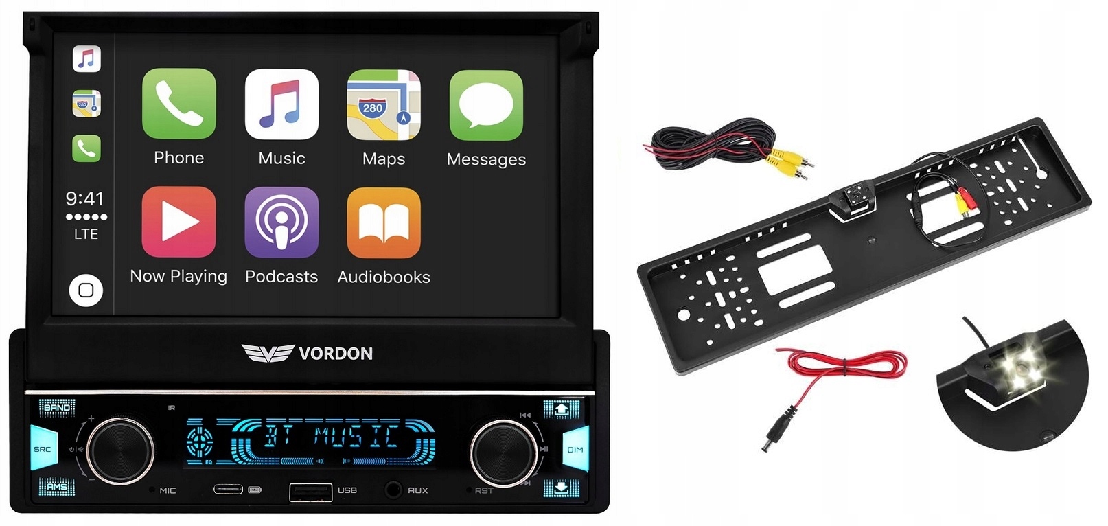 Vordon HT-522 Sydney Autorádio 1DIN Android Apple CarPlay kamera