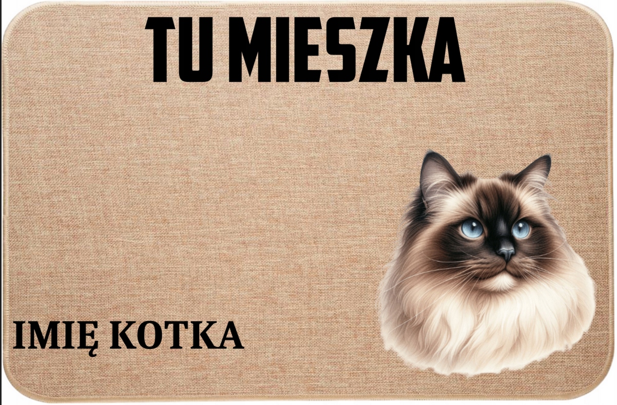 Lněná Vstupní Rohožka Zde Bydlí Jméno Kočičky Pro Kočičku