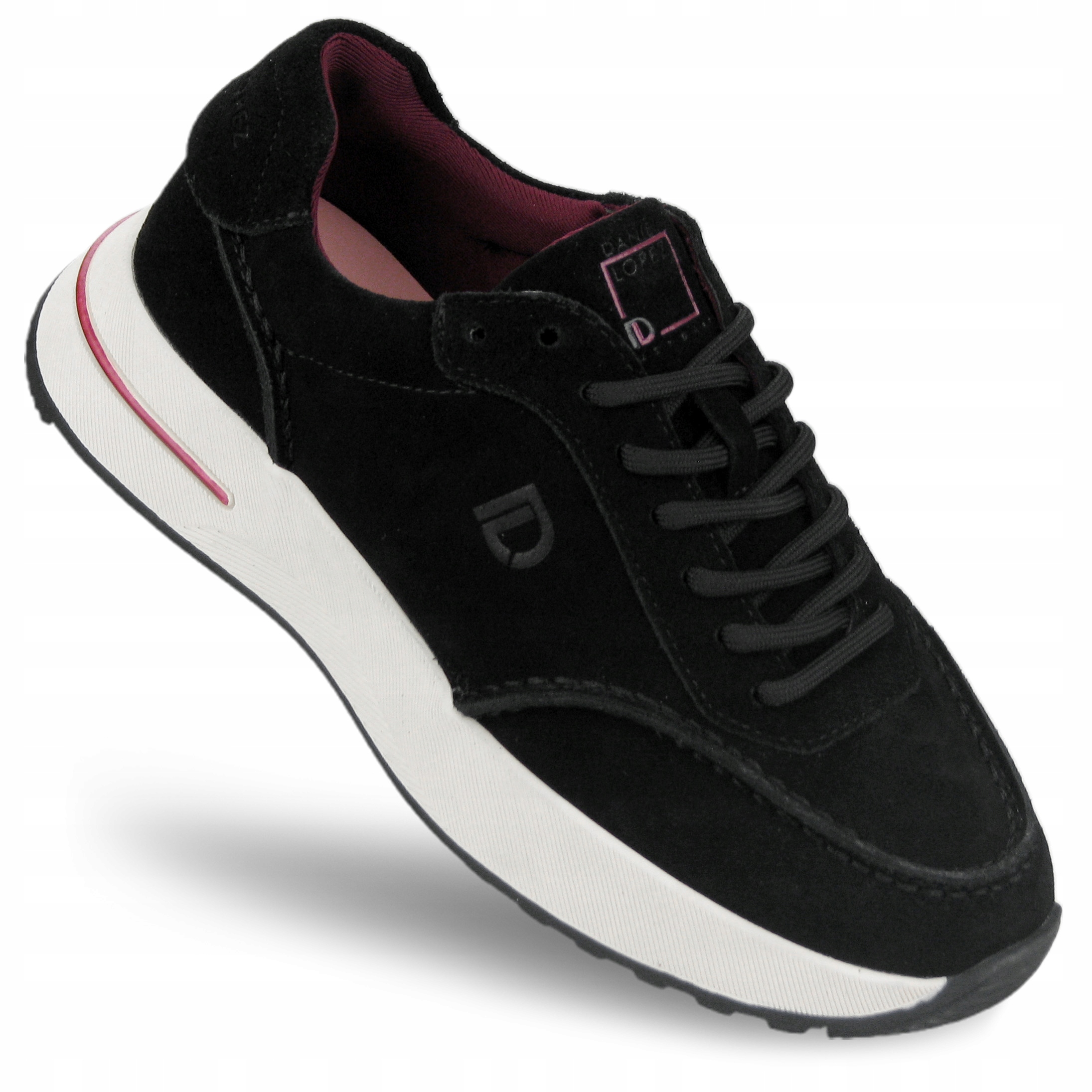 Buty sportowe damskie Daniel Lopez skórzane Sneakersy czarne SS2D4053 38