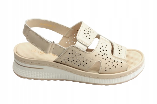 Cambell Dámské sandály 26-40330BG vel. 38 Béžová ažurová kůže