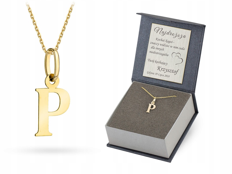 Zlatý Řetízek s přívěskem pr. 585 Písmenko P 50 cm