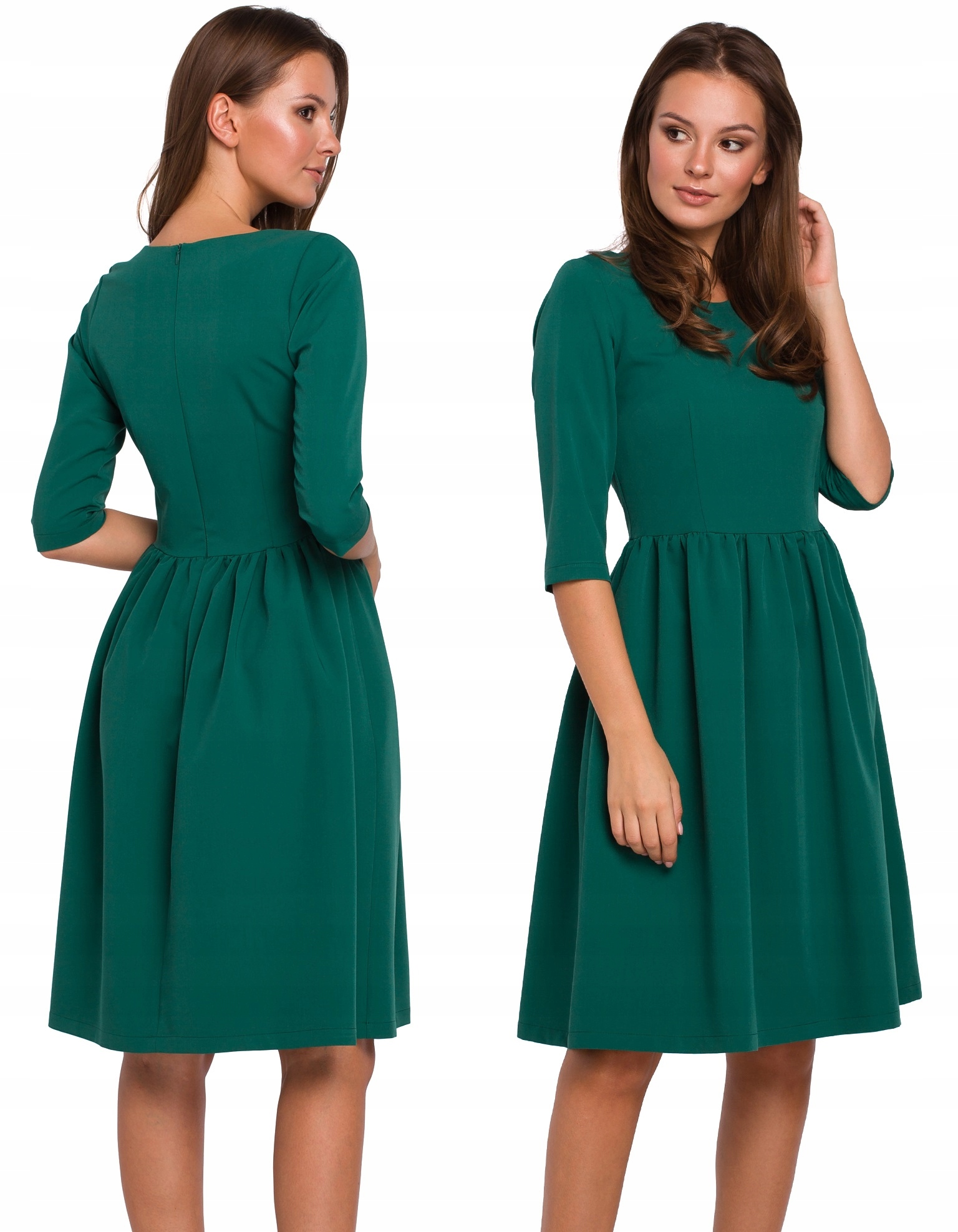 

Klasyczna Sukienka Rozkloszowana Z Rękawem 3/4