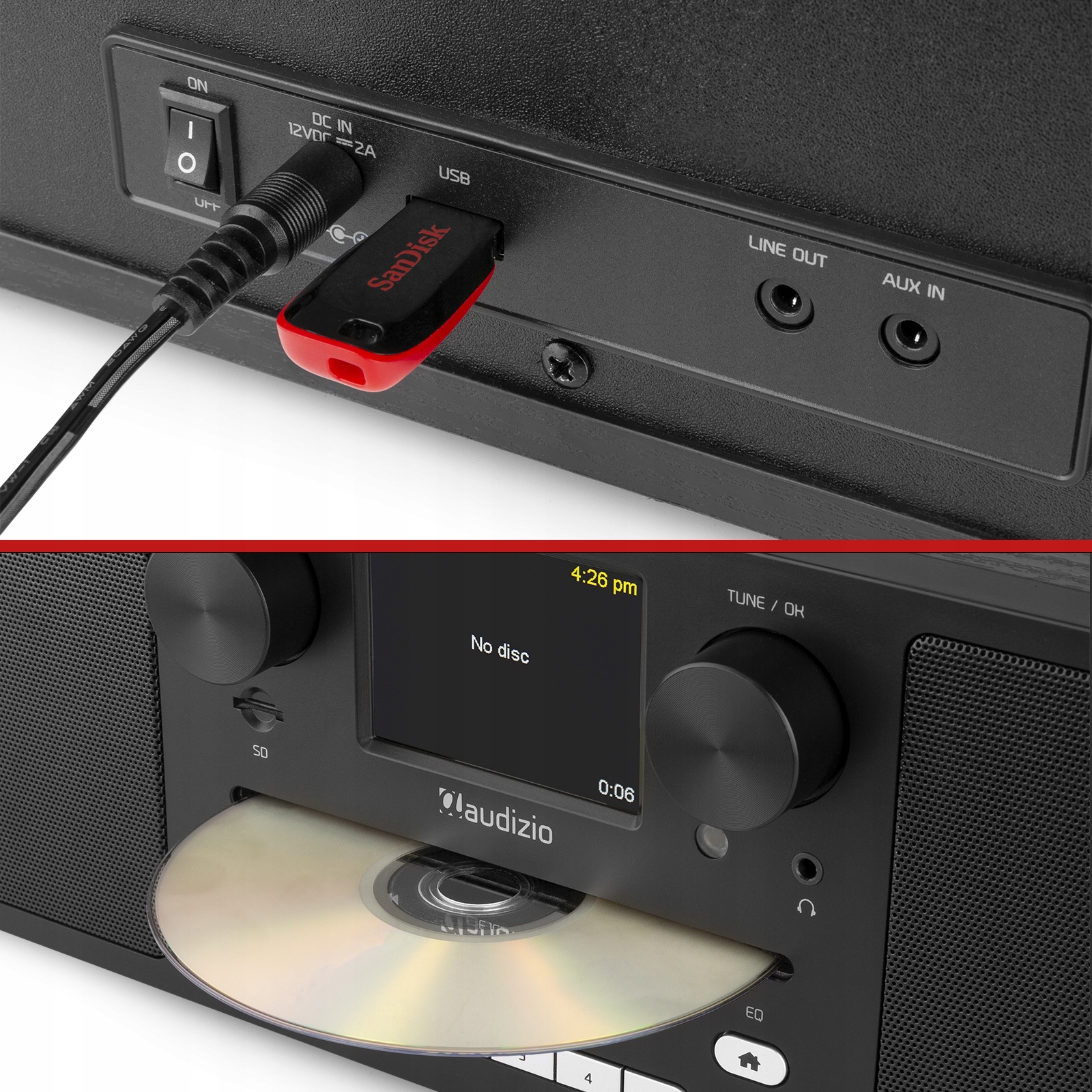 Wieża cyfrowa odtwarzacz CD/ DAB+/FM BT WIFI USB Odtwarzanie mp3 tak