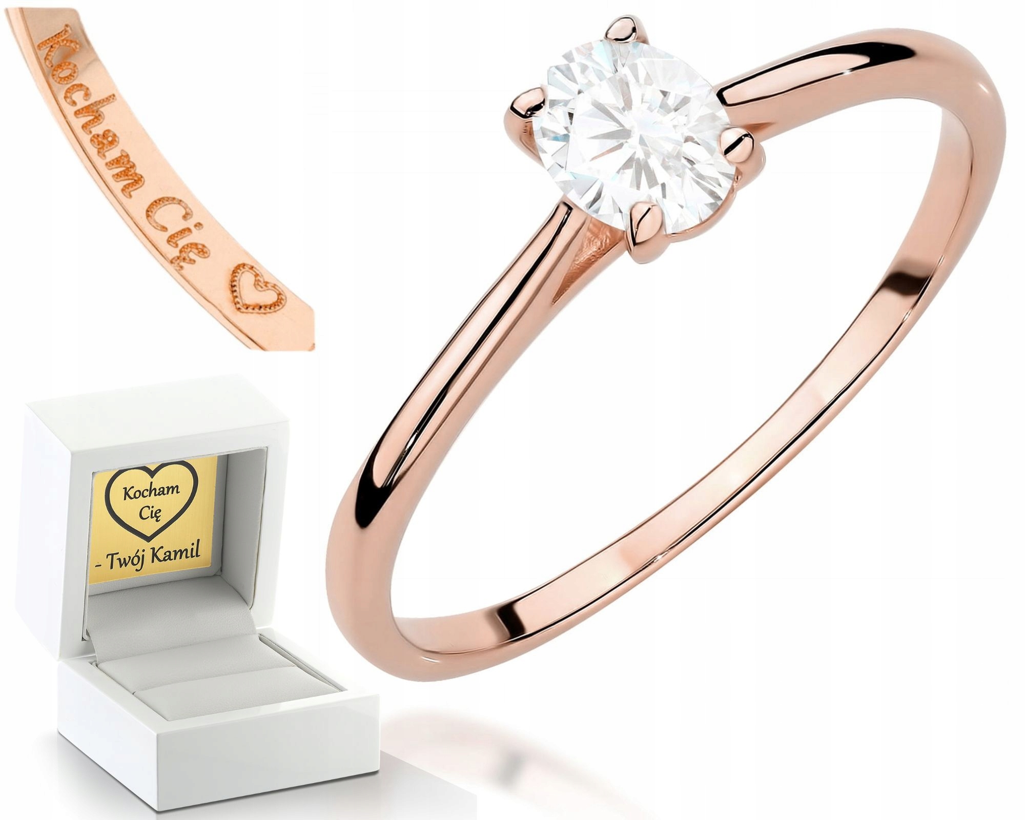 Zlatý Prstýnek Zásnubní Prstenn Z Růžového Zlata Gravírování 585, Dárek