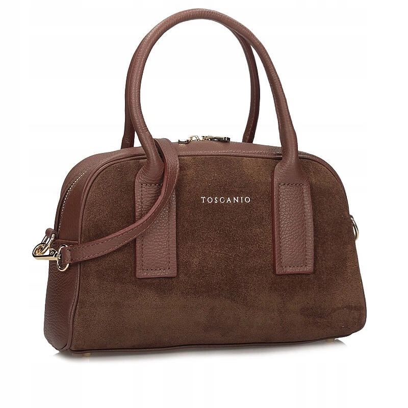 Stylová kožená italská kabelka kufřík Toscanio G122 Brąz D21