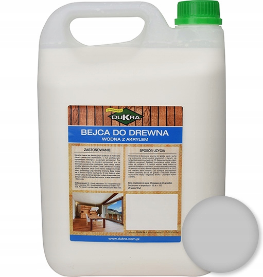 Bejca wodna do drewna Dukra 5l Popiel