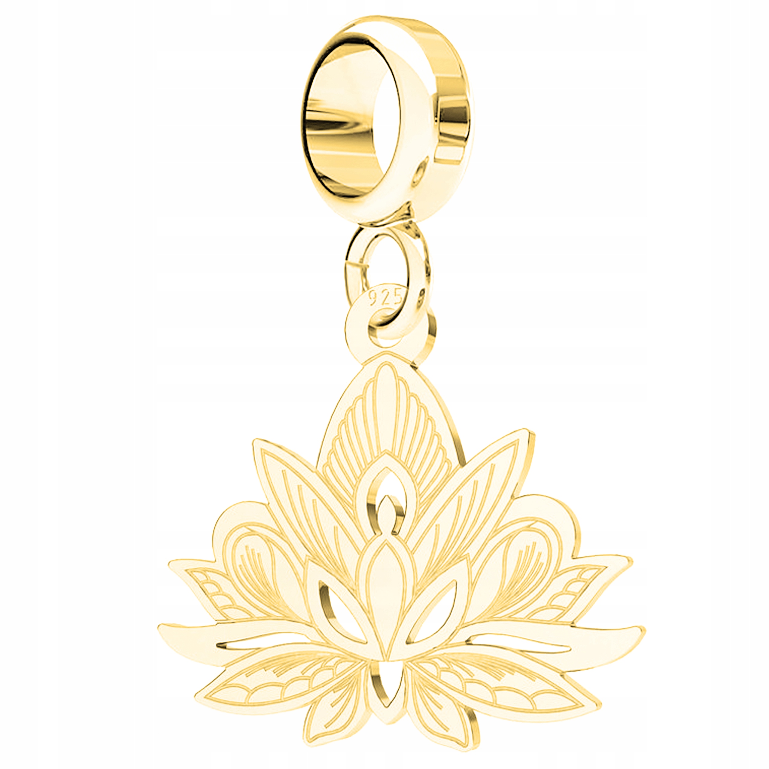 Zlatý přívěsek s Lotosovým květem Lotosový ozdobný květ Stříbro 925