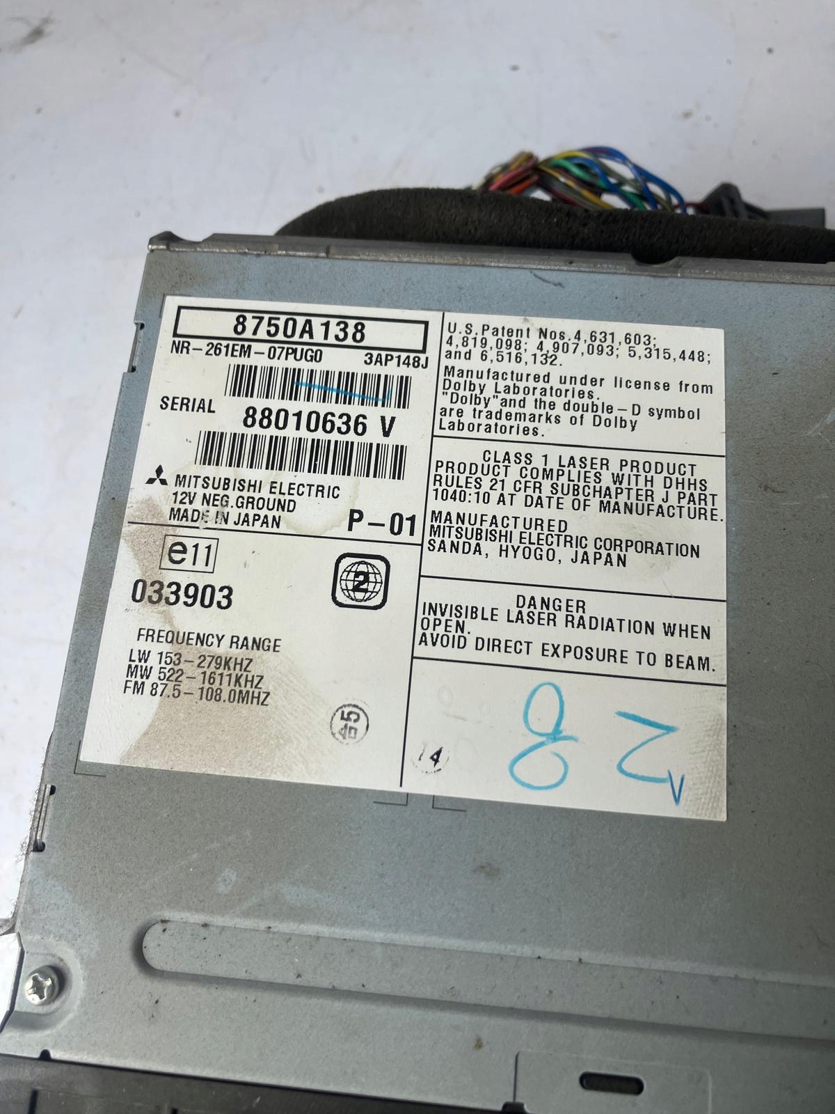 RADIO Navigation PEUGEOT 4007 8750A138 261EM-07PUG0