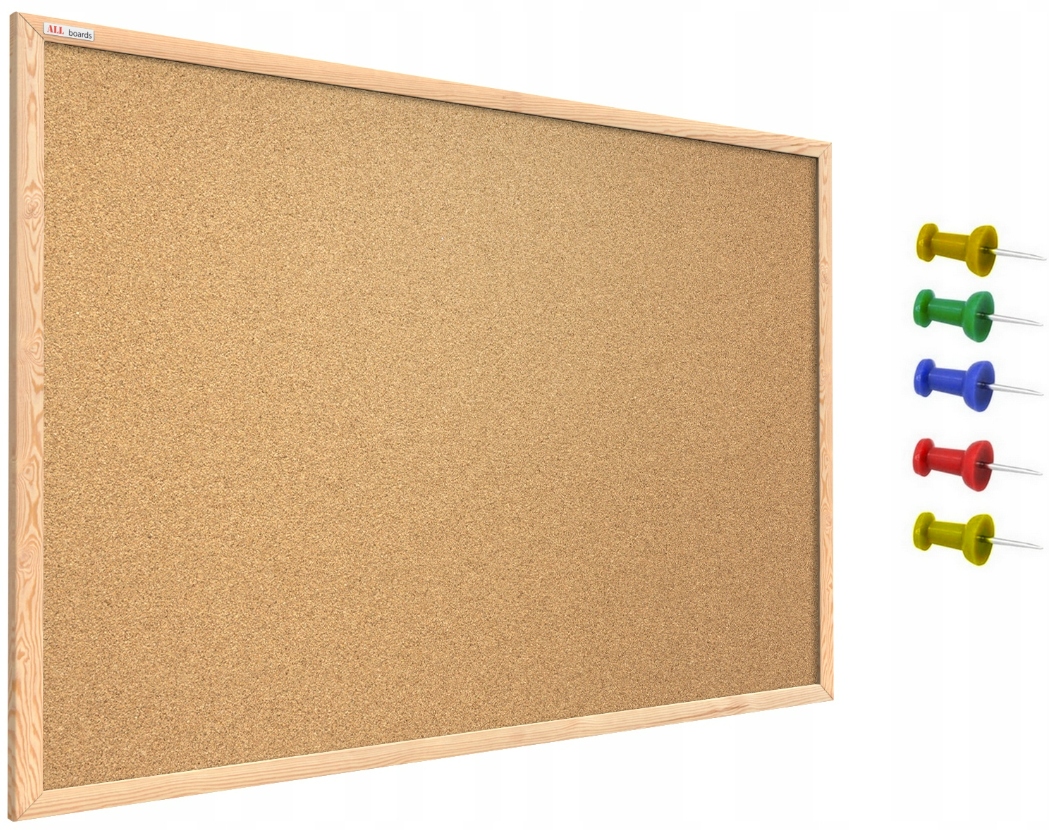 

Tablica korkowa 120x90 drewniana rama pinezki