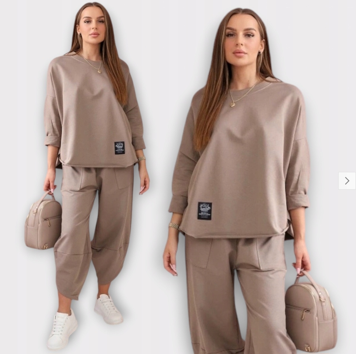 Bavlněný komplet mikina a oversize kalhoty, italská móda
