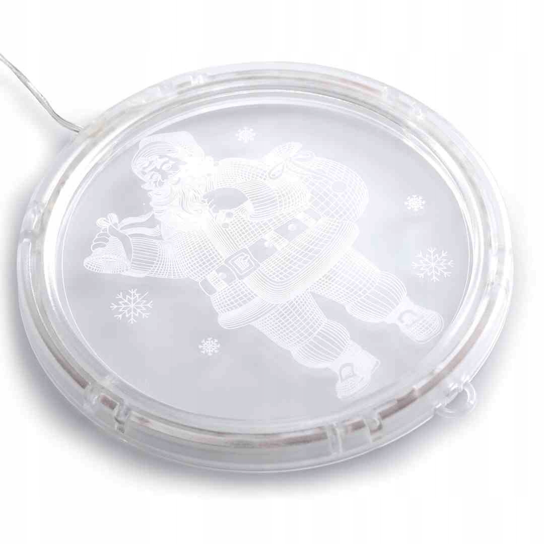 AmeliaHome Ozdoba świąteczna WITRAŻ LED MIKOŁAJ Szerokość produktu 1 cm