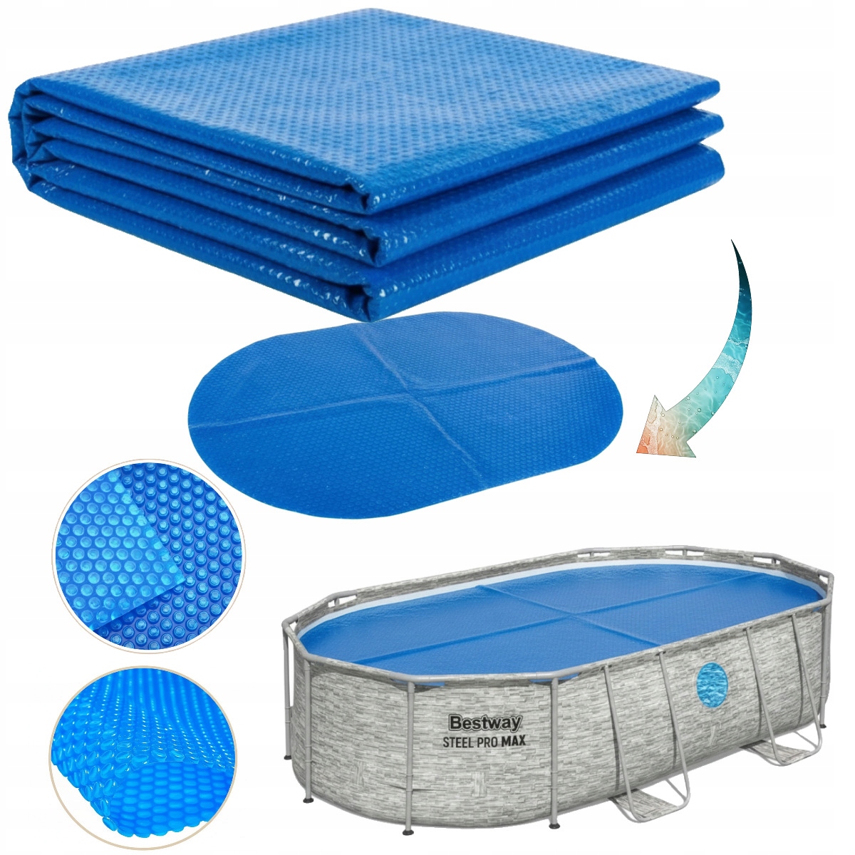Hrubá solárna krytka pre bazén Power Steel Swim Vista 427 x 250 cm