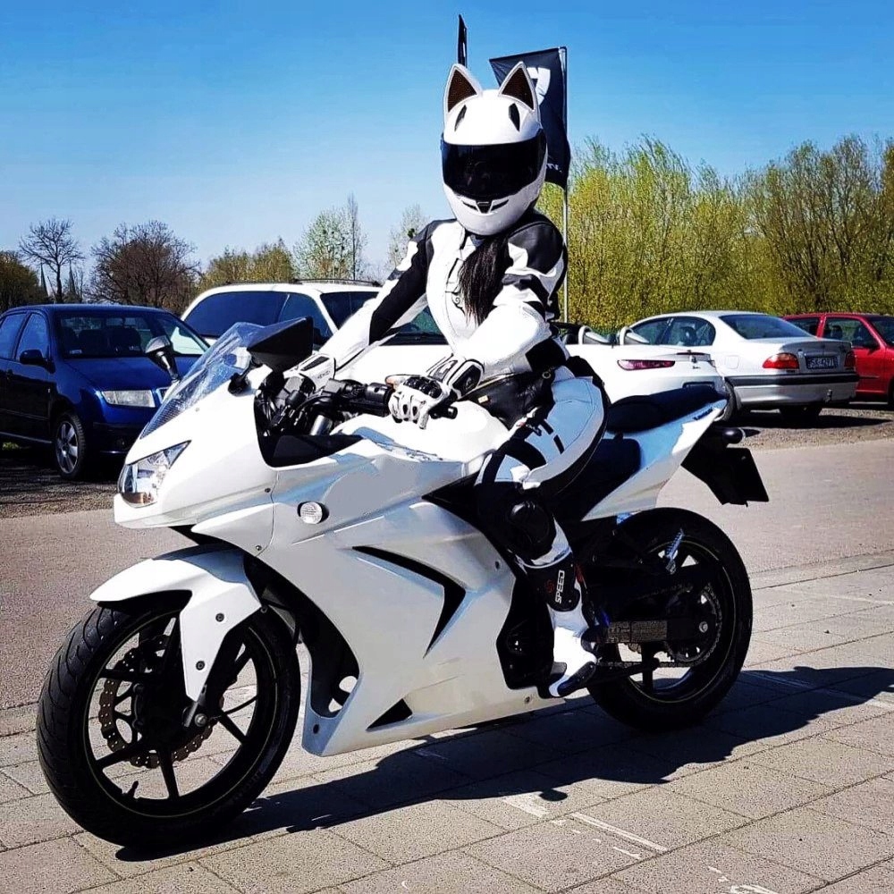 KASK MOTOCYKLOWY kobiecy z USZAMI uszy XXL Rozmiar XXL