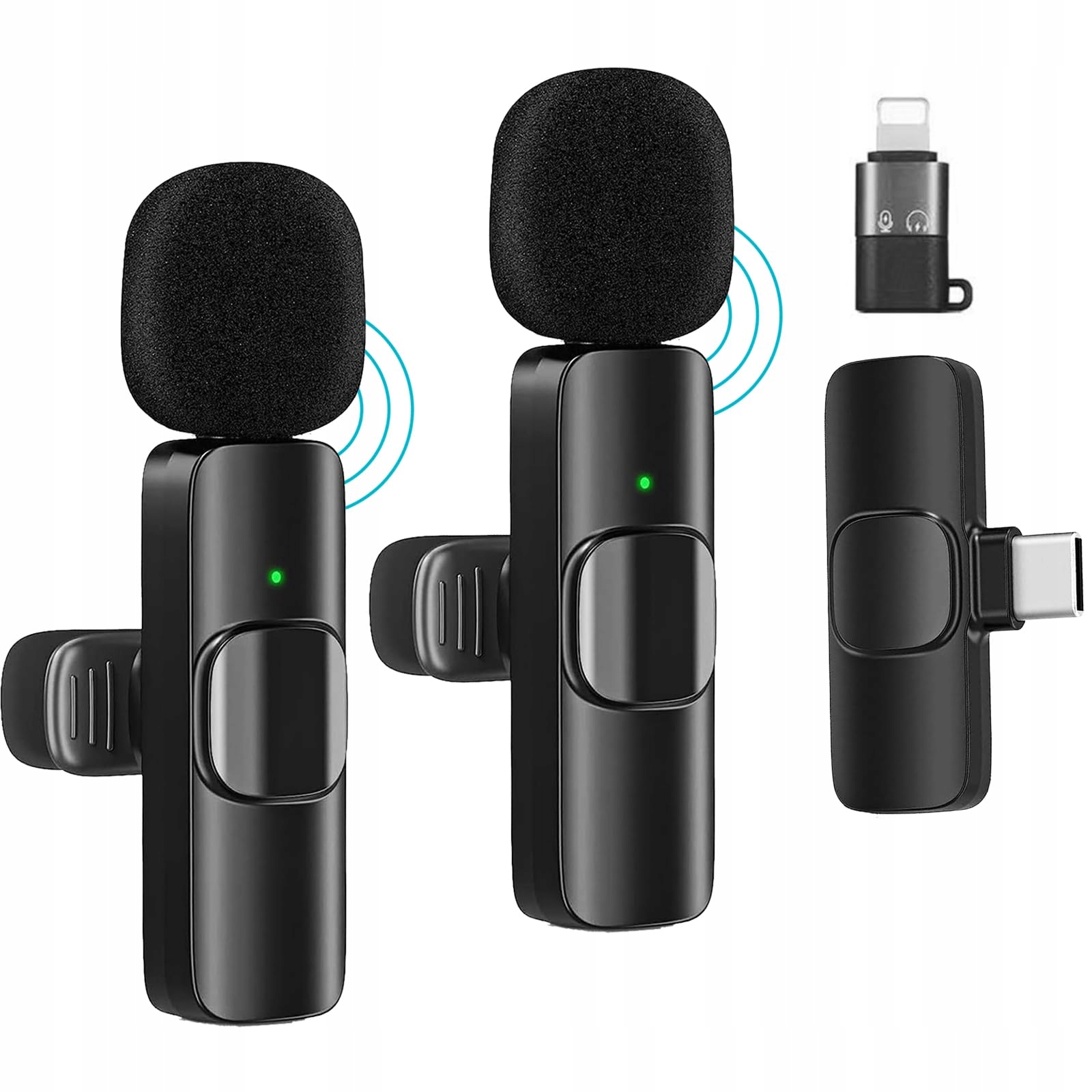 Lavalier Bezdrátový kravatový mikrofon pro iPhone iPad, Plug Play, 2 balení