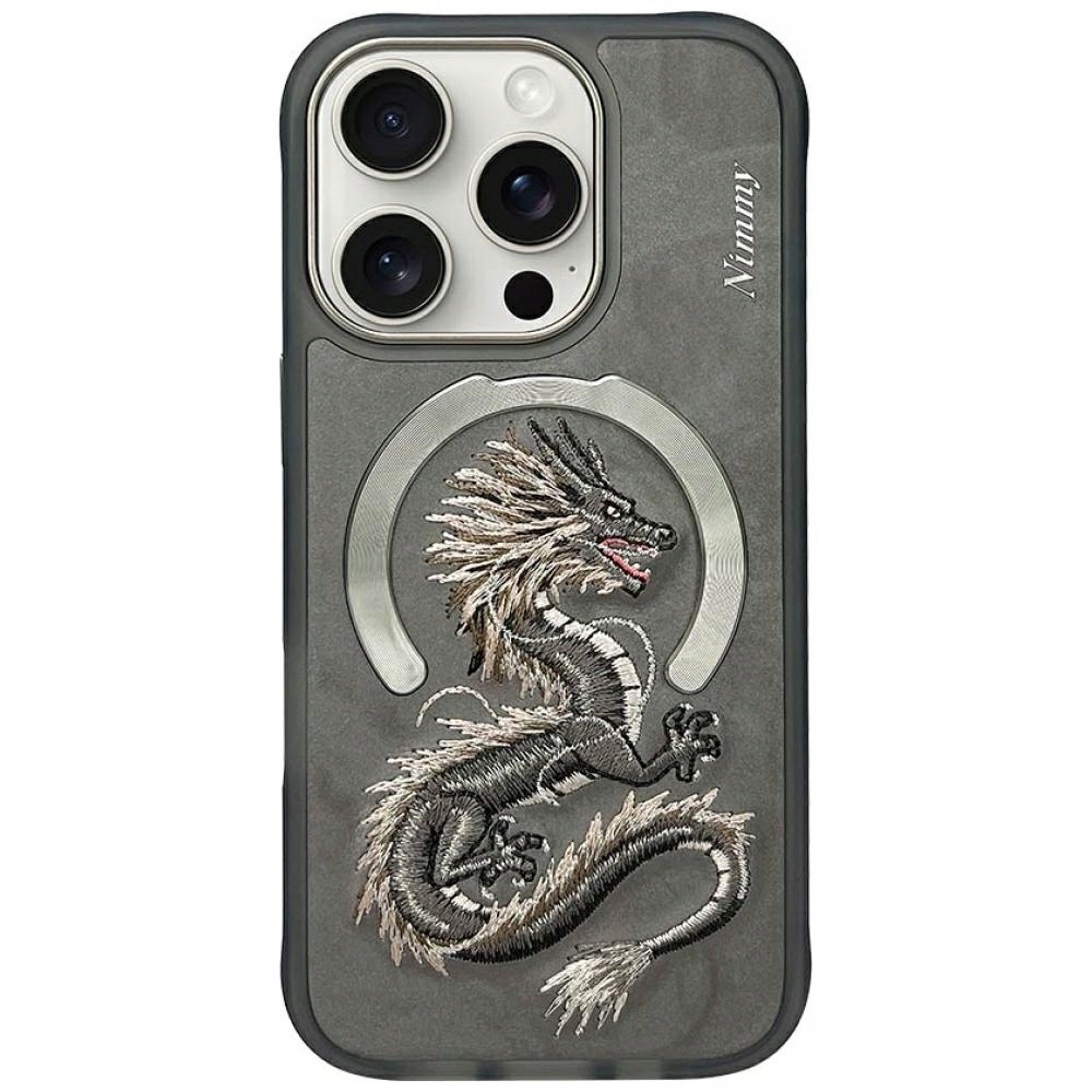 Pouzdro Nimmy Dragon MagSafe pro iPhone 16 Pro Max šedé