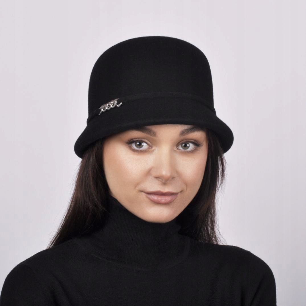 

Kapelusz damski czarny budka cloche Roma roz 56