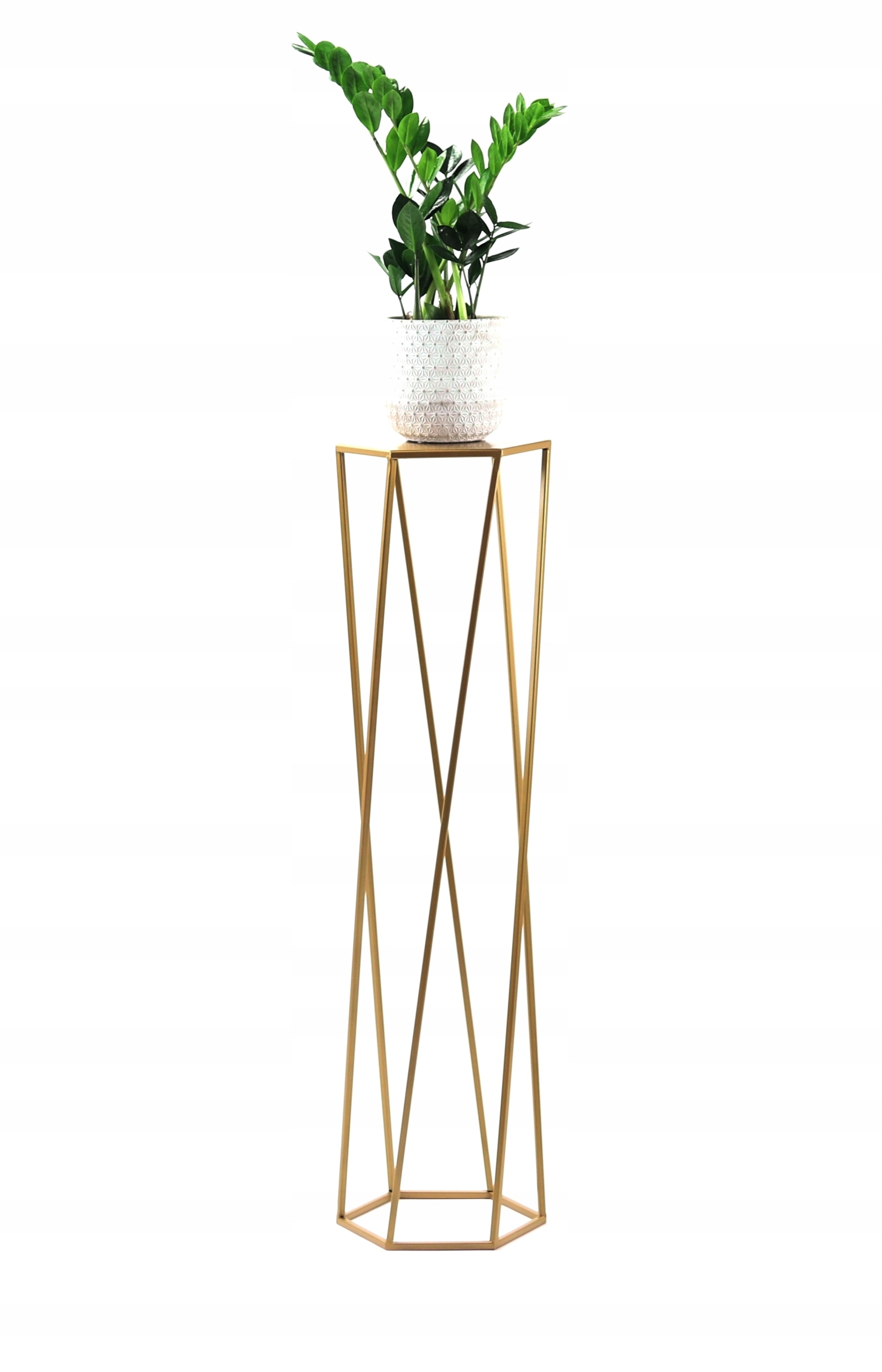 

Kwietnik Metalowy Stojący Stojak 100cm złoty