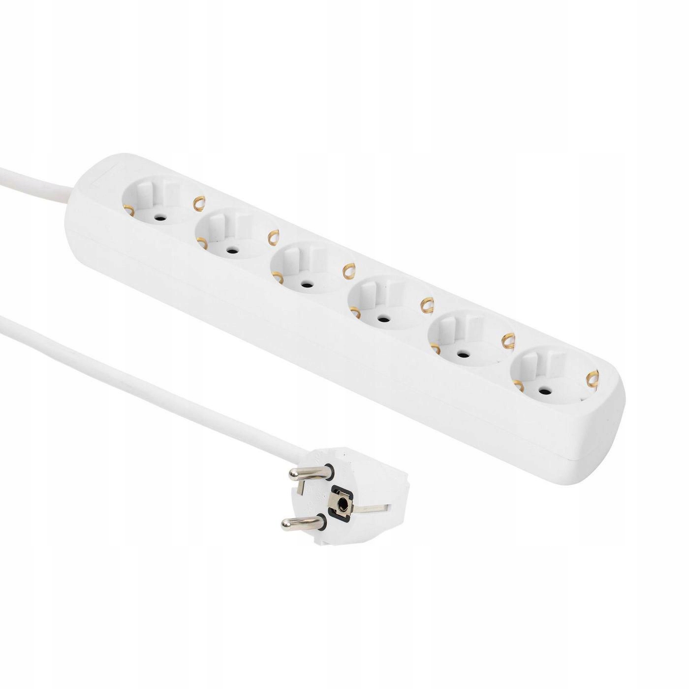 Zásuvka MicroConnect Schuko 6-cestná, 5m, bílá