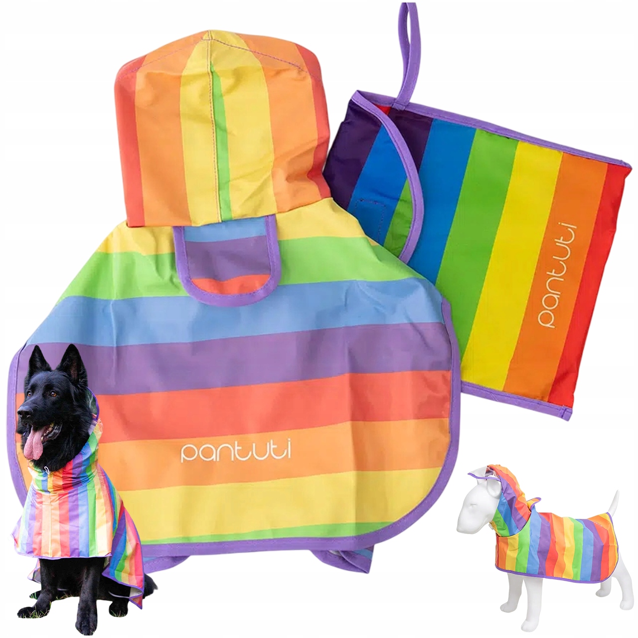 Levně Pláštěnka Pro Psa 5XL Voděodolná, Pohodlná, Aurora Duhová