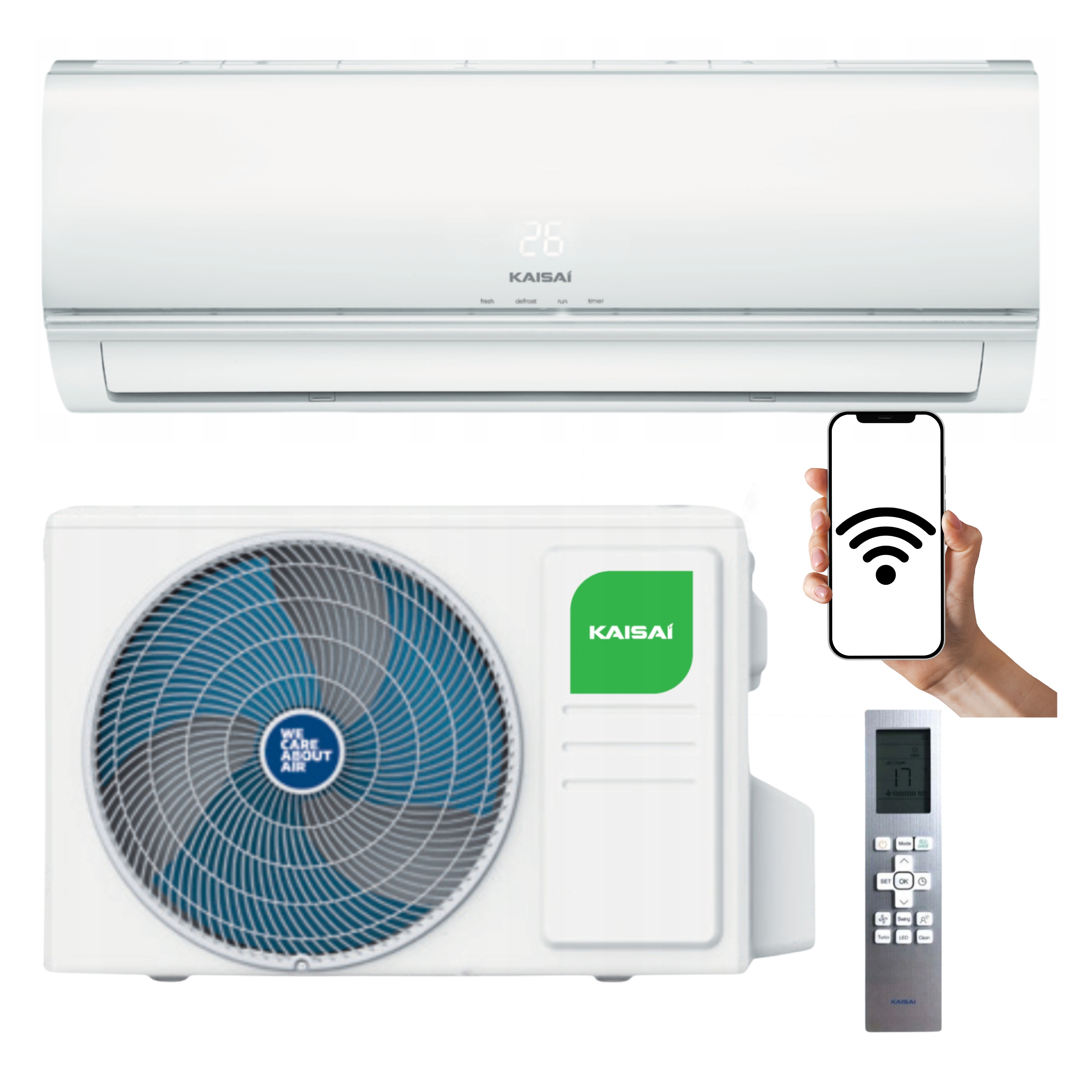 Domácí klimatizátor Kaisai Eco 3,5 kW Wifi 40 m2 Topení Klimatizace Na Stěnu