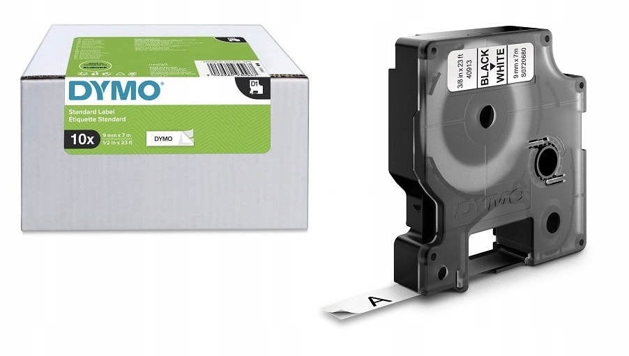 Dymo Balíček 10x biela páska D1 9 mm čierna potlač 40913 viacbalenie Originál