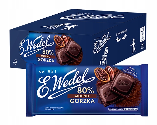 Czekolada Mocno Gorzka 80% E.Wedel 1,76 kg (22 szt. x 80g)
