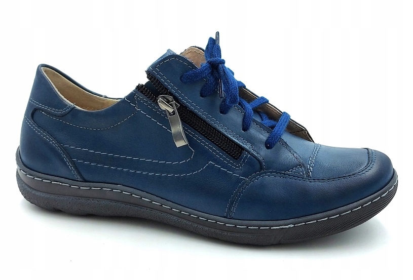 Suwak piękne Wiązane półbuty 100% skóra 502 granat Rozmiar 40