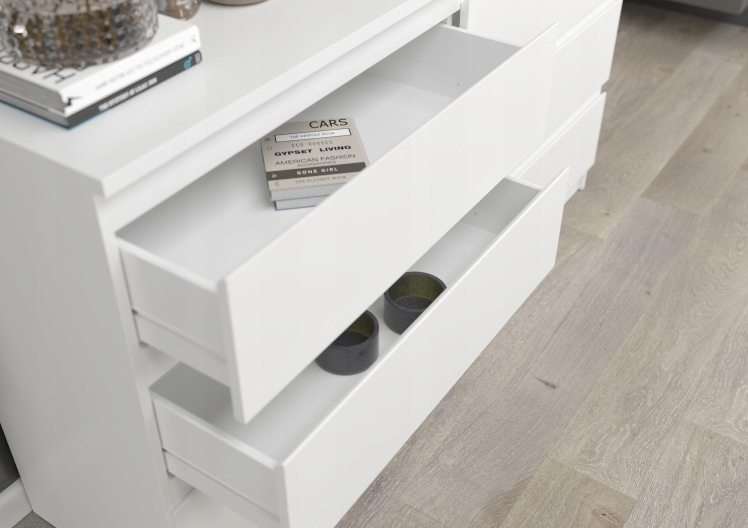 KOMODA SZAFKA STELLA 6S 150 CM BIAŁA DUŻA MAT MAFMEBLE Kod producenta brak