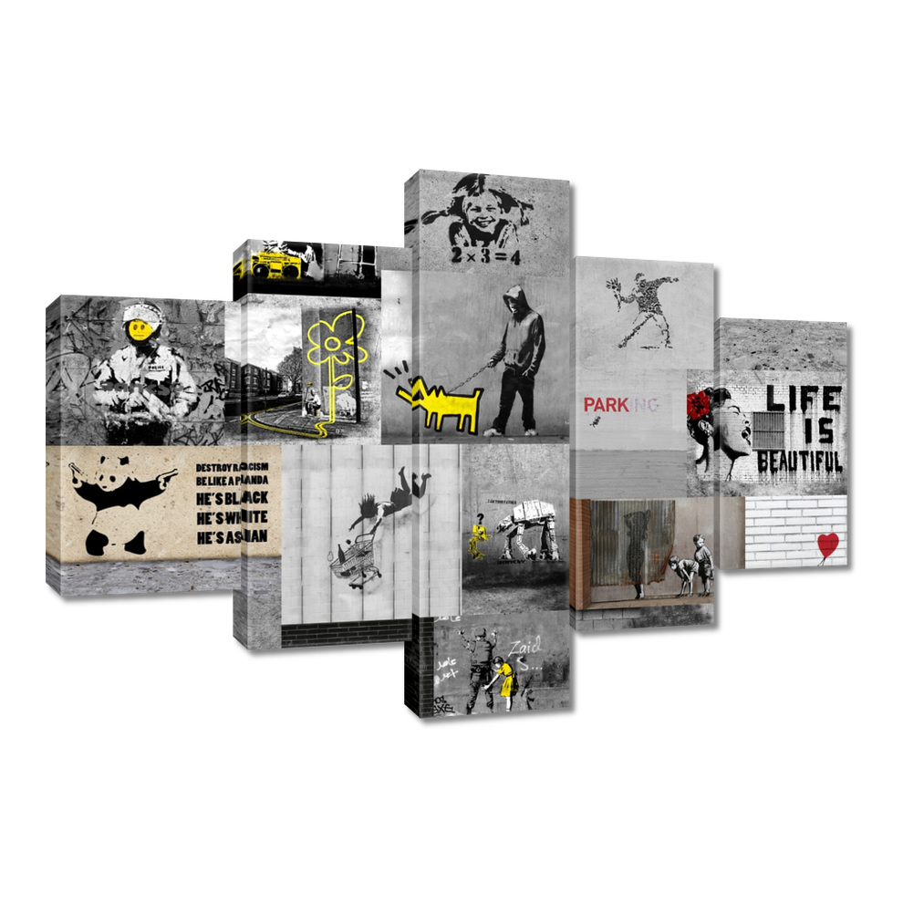 

Obraz 100x70 Mix Kolaż Collage Banksy