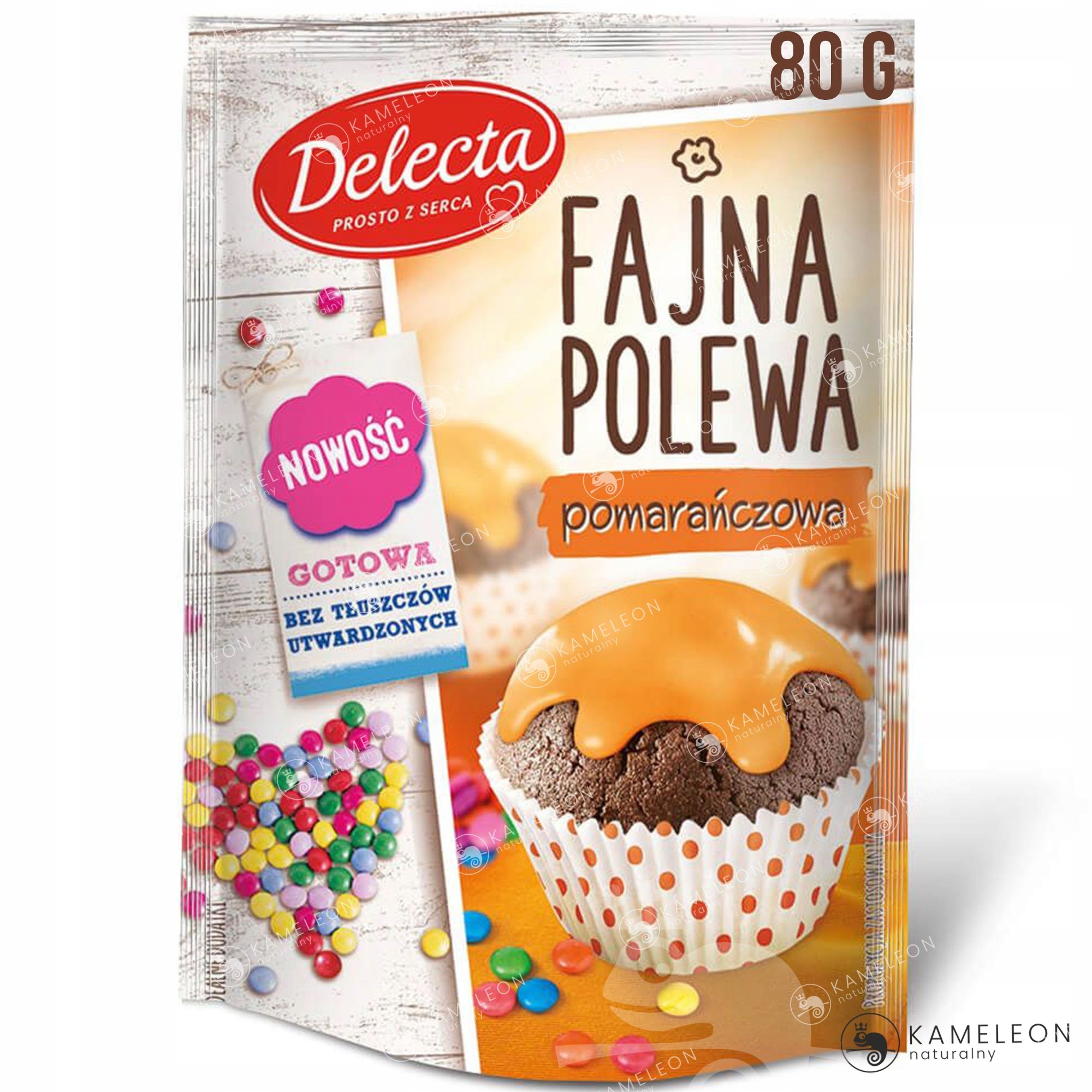 Delecta FAJNA POLEWA POMARAŃCZOWA dekoracja ciasta EAN (GTIN) 5900983124128