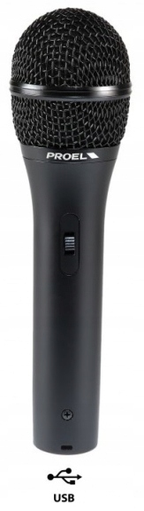 PROEL DM581USB MIKROFON DYNAMICZNY WOKALOWY NA USB XLR KABEL POKROWIEC