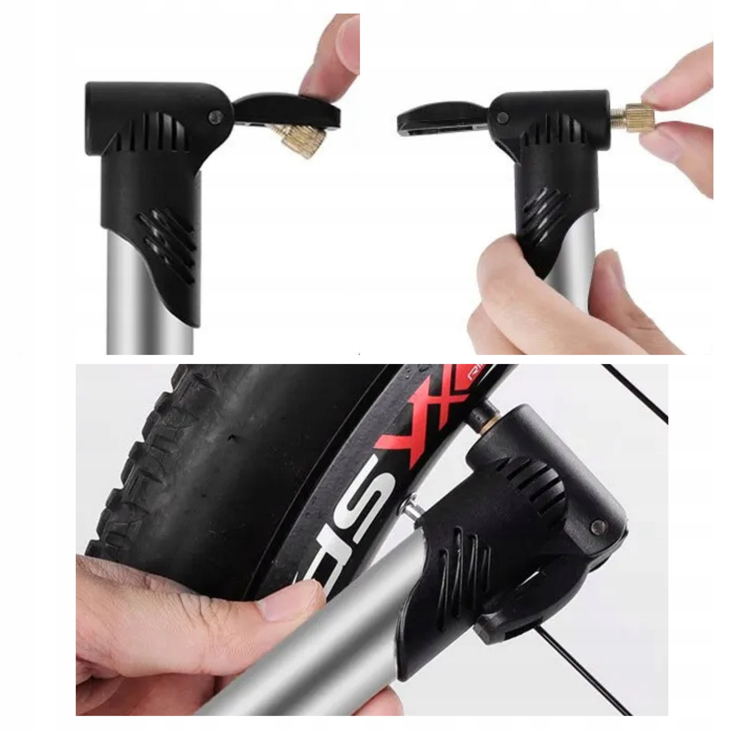 POMPKA ROWEROWA MINI RĘCZNA TELESKOPOWA DO ROWERU PORĘCZNA Z ZAWORKIEM 20CM Rodzaj ręczna