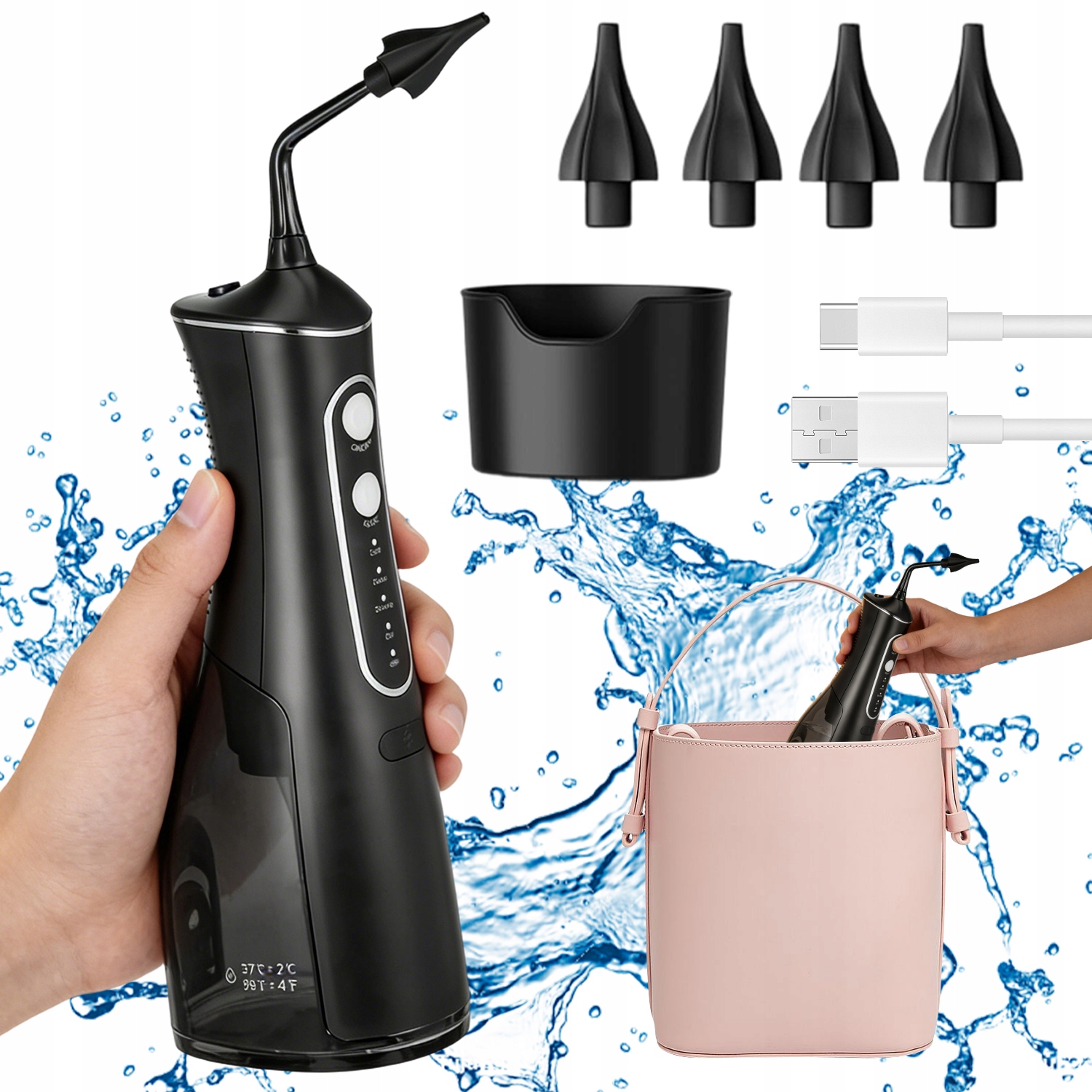 Irygator Do Czyszczenia Uszu Elektryczny 300ML IPX7 4 Poziomy Ciśnienia