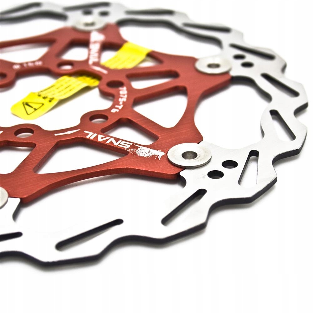 Tarcza hamulcowa Snail 180 mm, pływająca, IS (6 śrub), czerwona Model FD01_RED_180