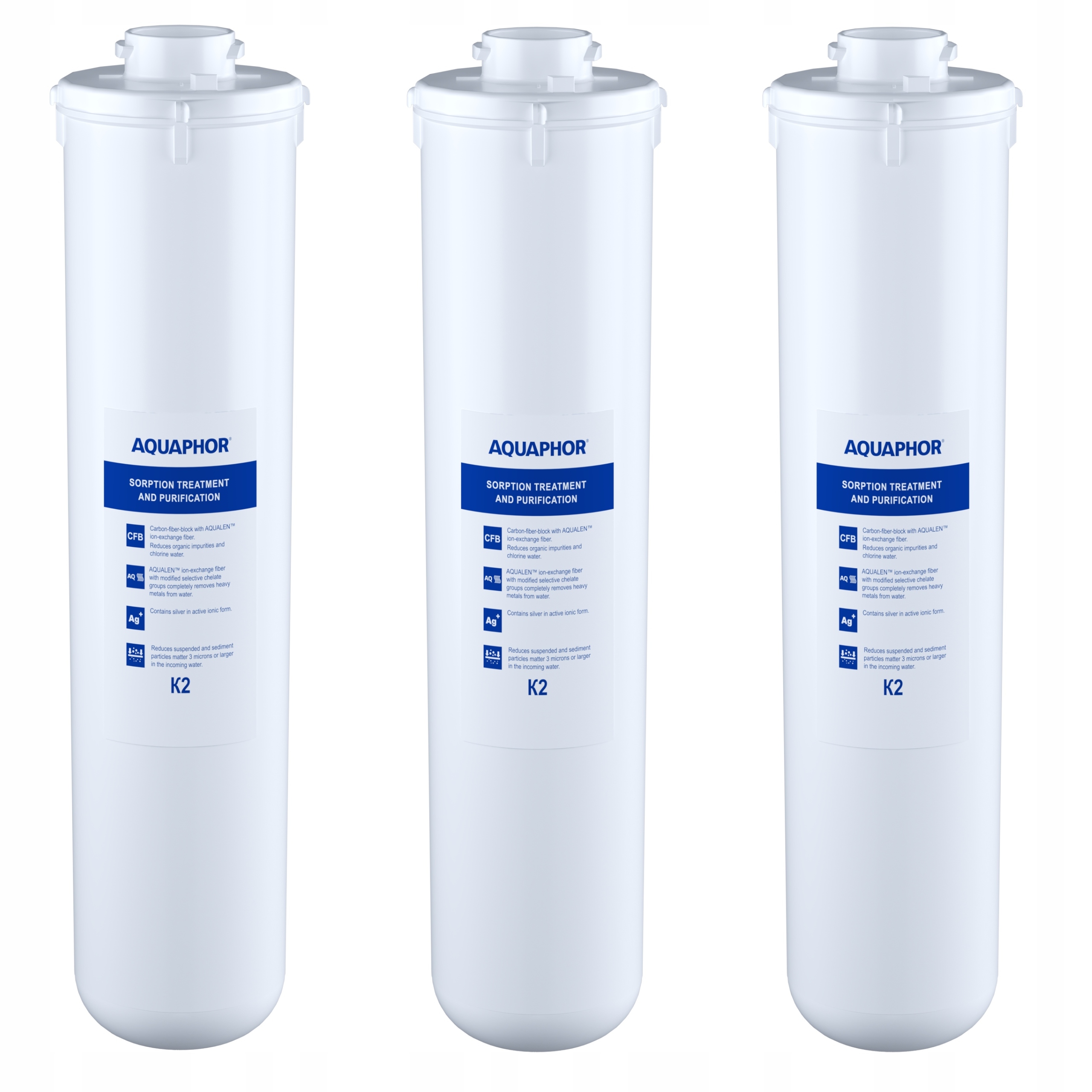 Aquaphor K2 Filtry na vodu 3 ks Aktivní uhlí, Aqualen