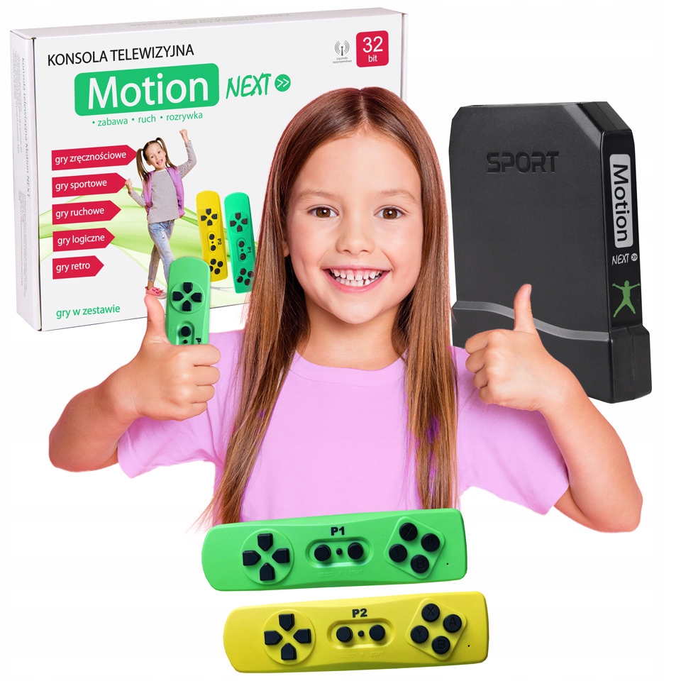 Konsola telewizyjna ruchowa 961 gier Motion Next z kolorowymi kontrolerami!