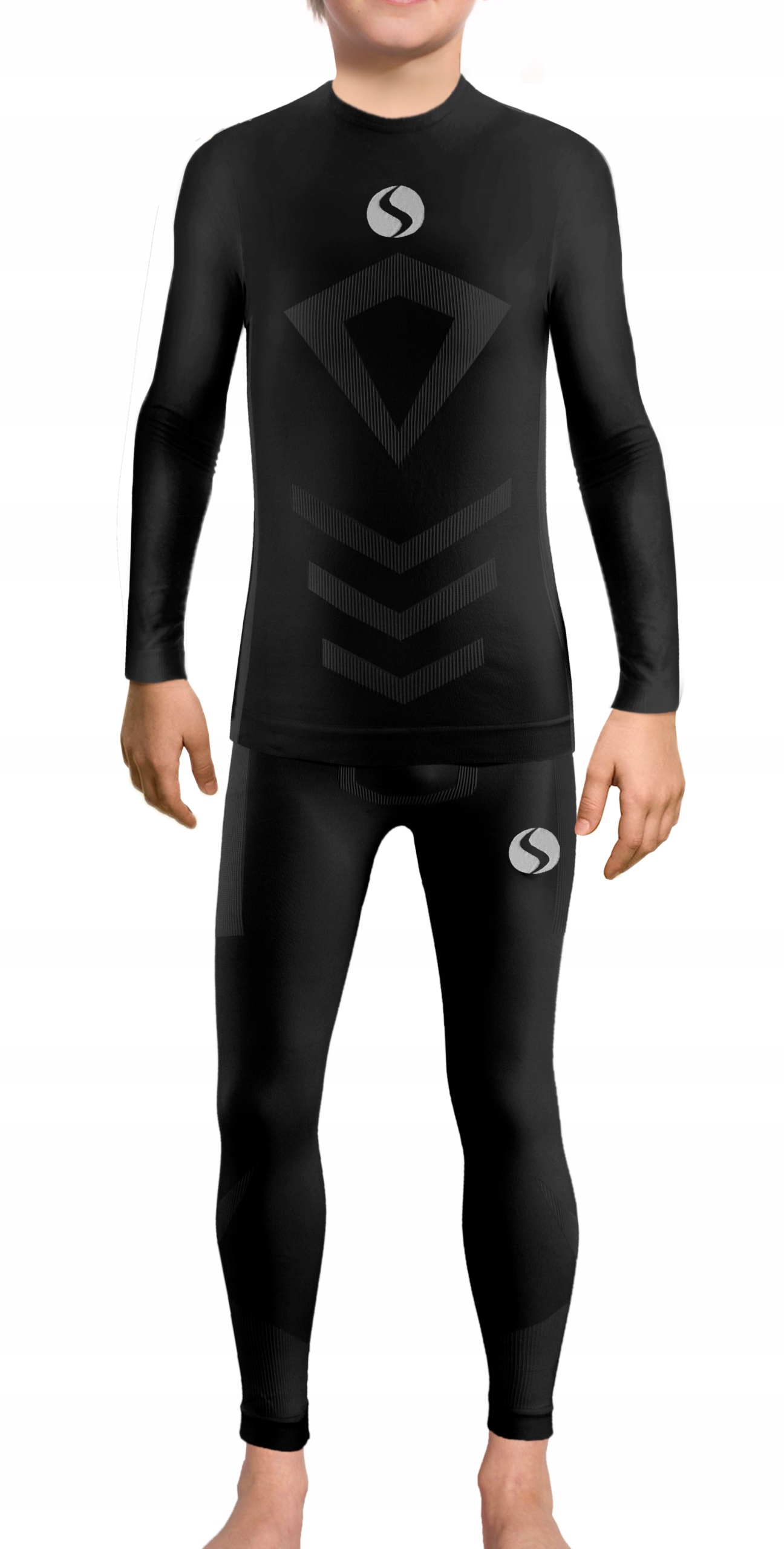 Sesto Senso Sada termoaktivního spodního prádla pro chlapce 4XS/3XS Černá