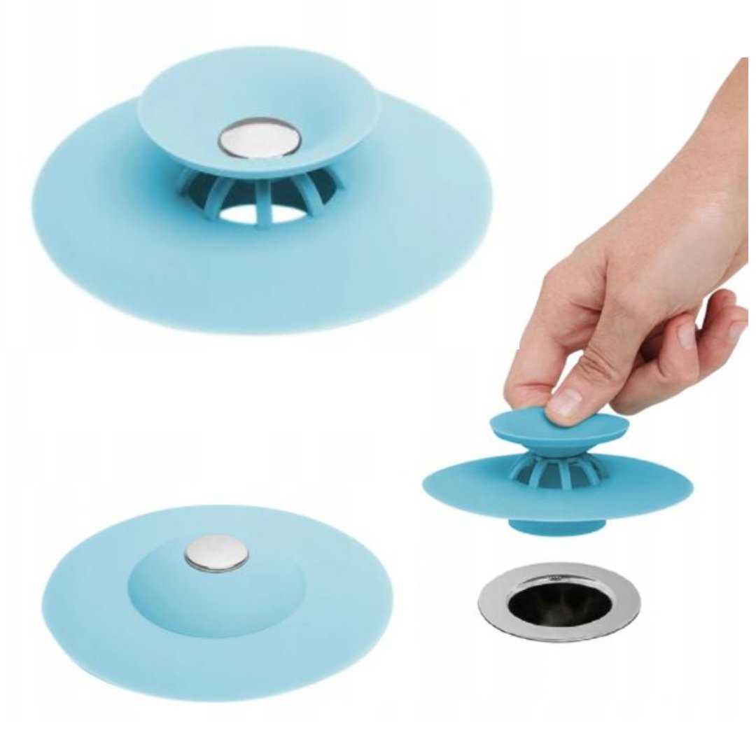 KOREK SILIKONOWY Z SITKIEM DO ZLEWU UMYWALKI WANNY