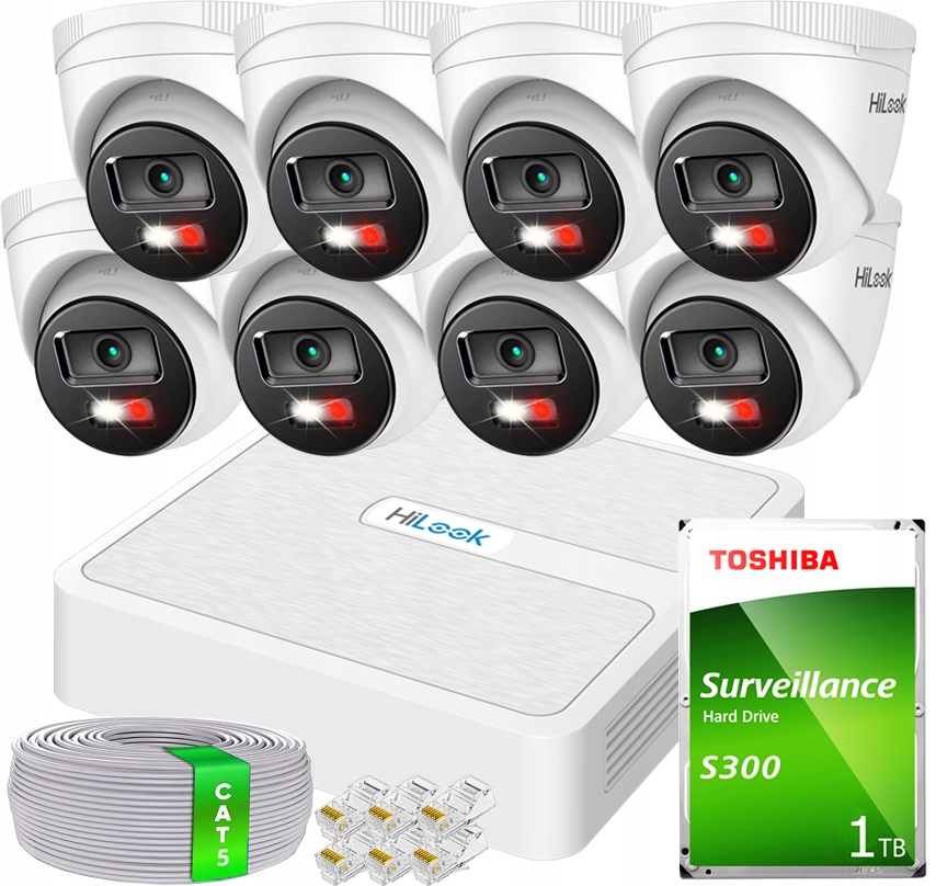 Ip monitorování 8 Ip kamer Hilook By Hikvision Venkovní sada pro domácnost