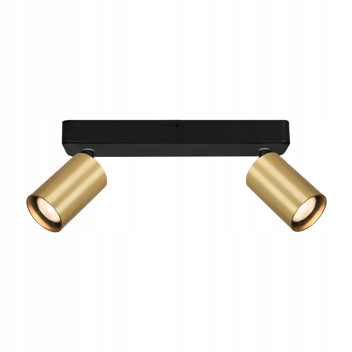 Stropní svítidlo dvojitá černá, mosazné reflektory, pohyblivé, 24 cm Italux
