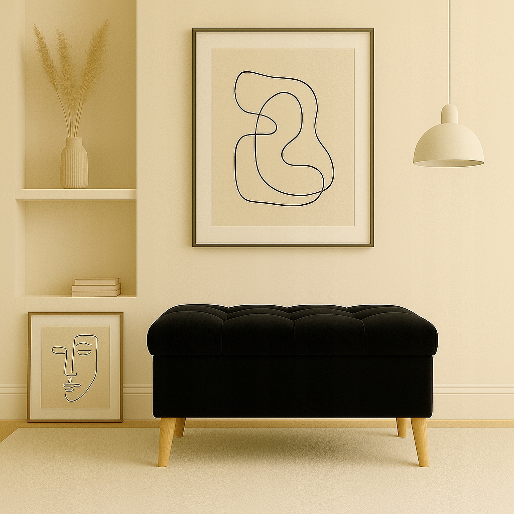 Pufa s úložným priestorom, otvárateľná taburetka, podnožka, čalúnená lavička, prešívaná